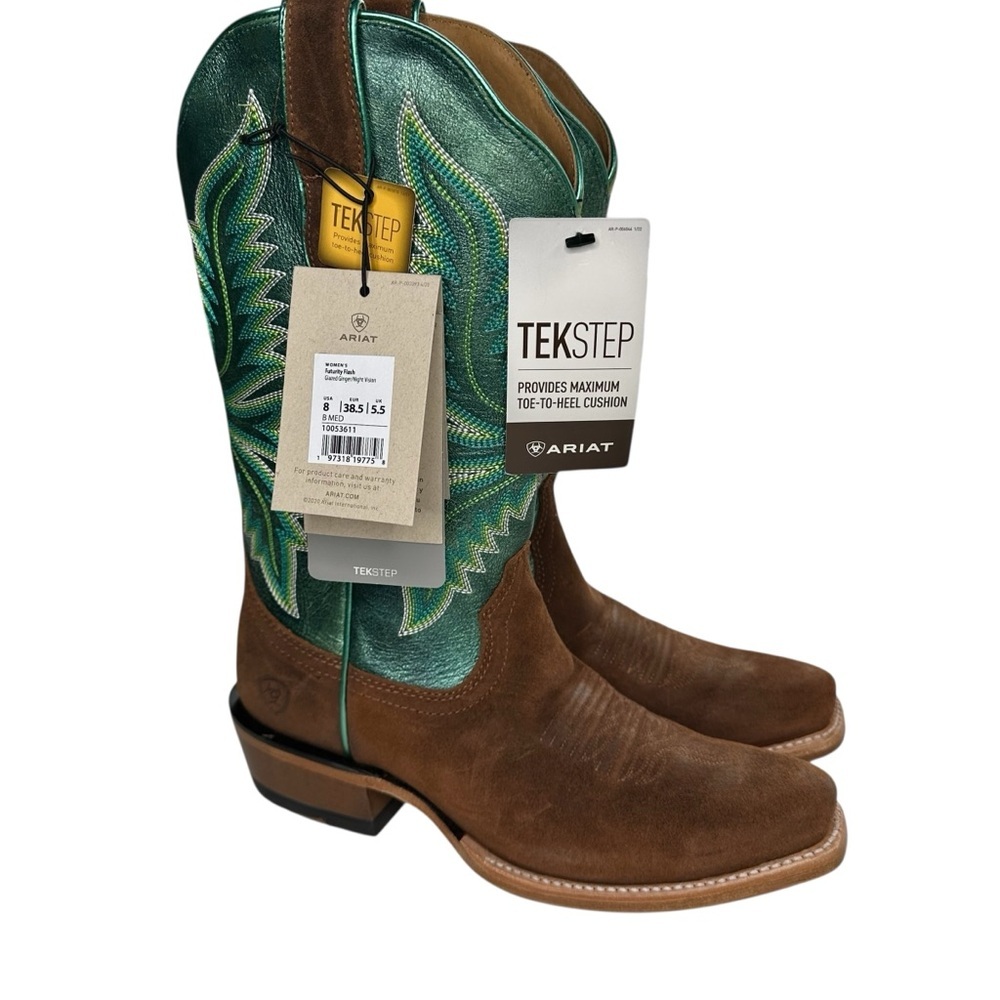 Ariat Futurity Flash K Toe Western Boots in Glazed Ginger Night Vision. Sz: 8 - Picture 10 of 14